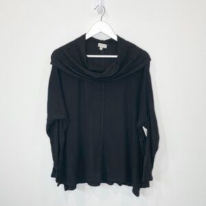 Status by Chenault Black Cowl Neck Oversized Top